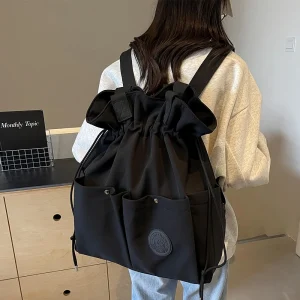 New Fashion Leisure Backpack Single Shoulder Large Capacity Simple Commuter Bag Student All Match High Appearance Level Backpac