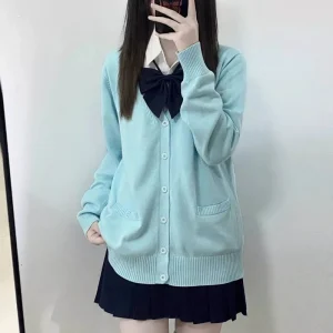 Japanese Style JK Uniform Knitted Cardigan Preppy Style Sweet School Sweater Versatile Long Sleeve Jacket Autumn Winter New
